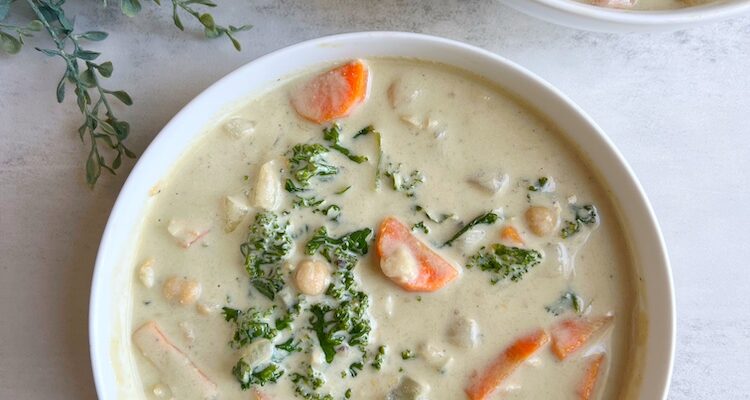 Vegan Chickpea Carrot and Kale Soup