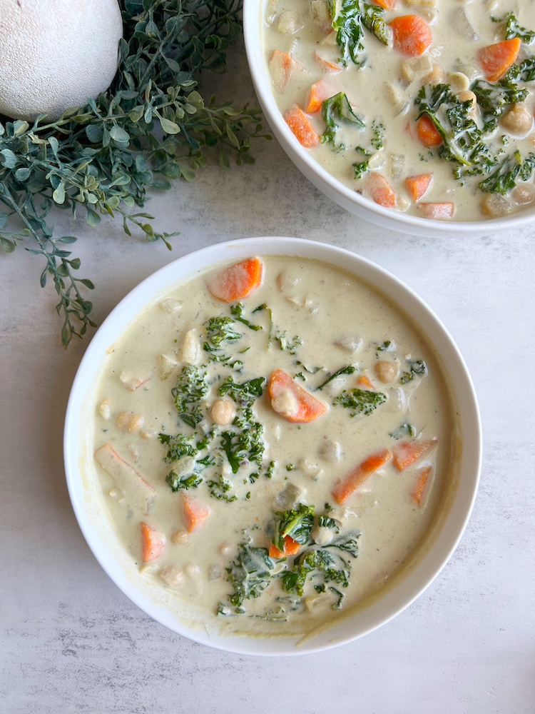 Vegan Chickpea Carrot and Kale Soup